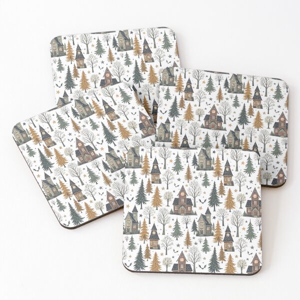 Item preview, Haunted Houses & Pine Trees | Moonlight Nordic Halloween designed and sold by Shuga-Design.