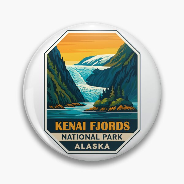 Item preview, Kenai Fjords National Park Retro Glacier Ocean Sticker designed and sold by Ismeal Von.
