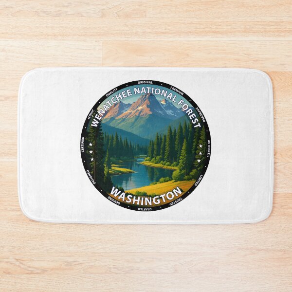 Item preview, Wenatchee National Forest Washington Travel Poster - Mountain Lake & Pine Landscape USA designed and sold by inkNext.