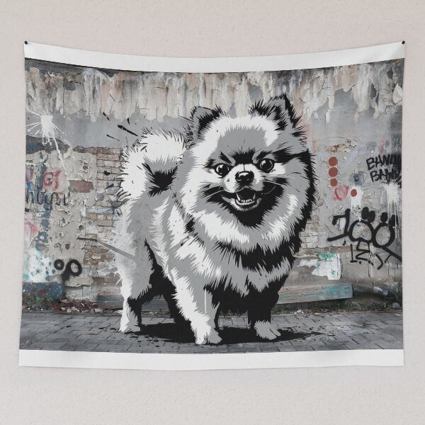 Item preview, Street Art Style Pomeranian Dog Poster for Modern Home Decor designed and sold by jazzyfunky.