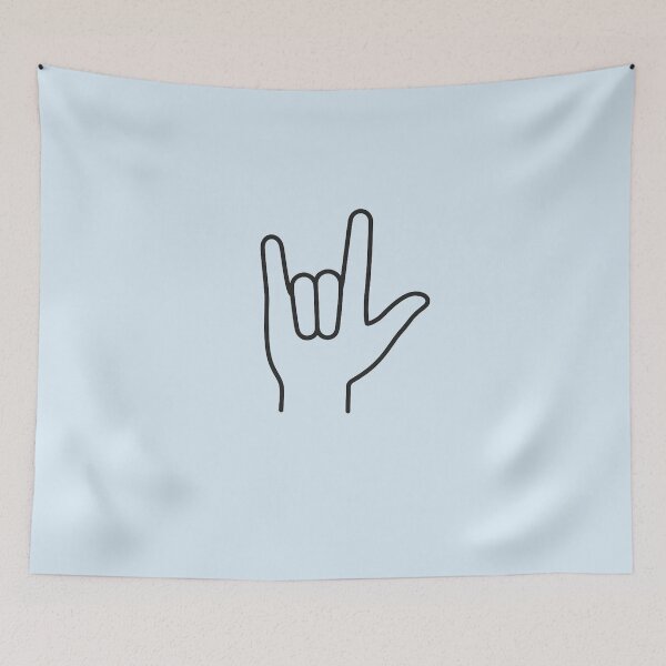 Item preview, Love in Sign Language | ASL Minimal Hand Symbol Design designed and sold by Tarun Bisht.
