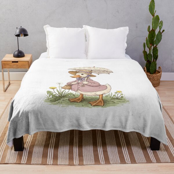 Item preview, Elegant Duck with Parasol – Vintage Woodland Storybook Illustration designed and sold by Pasteltone.