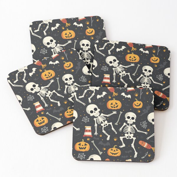 Item preview, Halloween spooky skeleton pumpkin and bats designed and sold by cocomelon168.