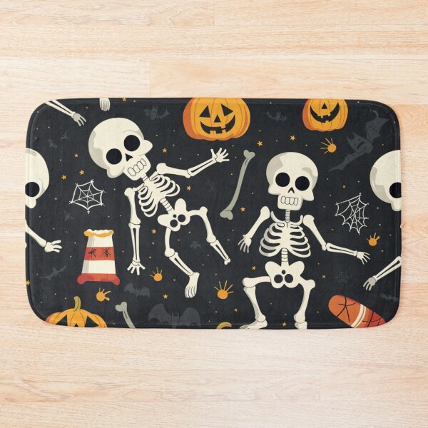 Item preview, Halloween spooky skeleton pumpkin and bats designed and sold by cocomelon168.