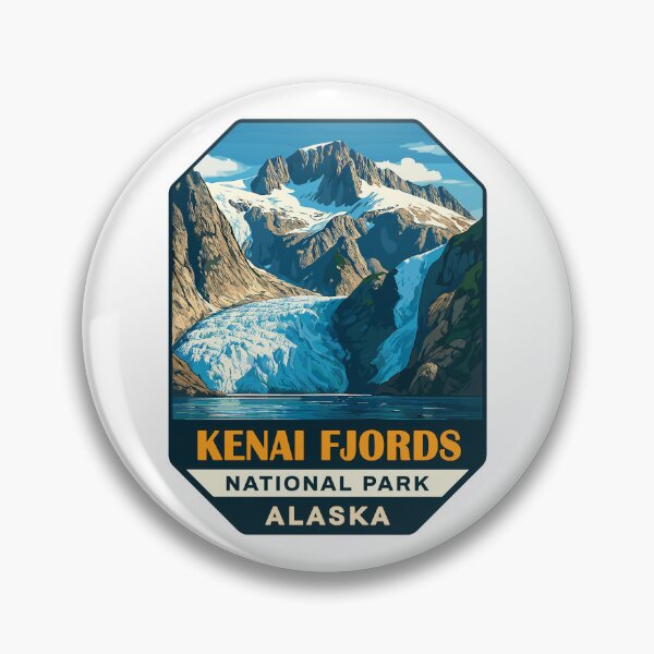 Item preview, Kenai Fjords National Park Retro Glacier Ocean Sticker designed and sold by Ismeal Von.