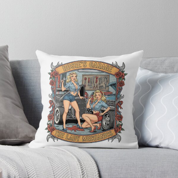 Item preview, Rosie's Garage - The Lady Mechanics - Vintage Pin-Up Hot Rod Art designed and sold by RedDelaney.