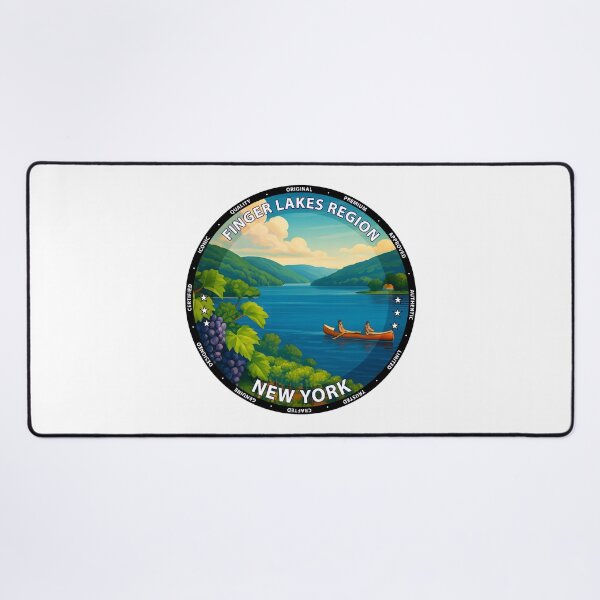 Item preview, Finger Lakes New York Travel Poster - Scenic Lakes, Vineyards & Waterfalls USA designed and sold by inkNext.