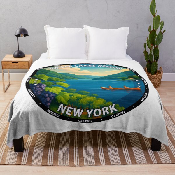 Item preview, Finger Lakes New York Travel Poster - Scenic Lakes, Vineyards & Waterfalls USA designed and sold by inkNext.