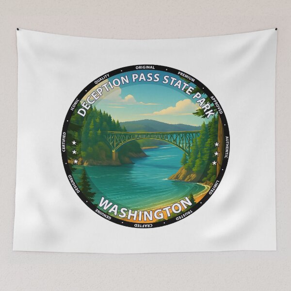 Item preview, Deception Pass State Park Washington - Scenic Travel Poster USA designed and sold by inkNext.