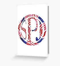 SJP Monogram USA Flag Lilly Pulitzer Print Greeting Card