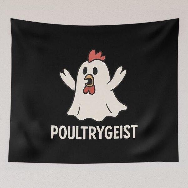 Item preview, Poultrygeist Chicken Ghost Pun Halloween Design designed and sold by SlomianyPisarz.