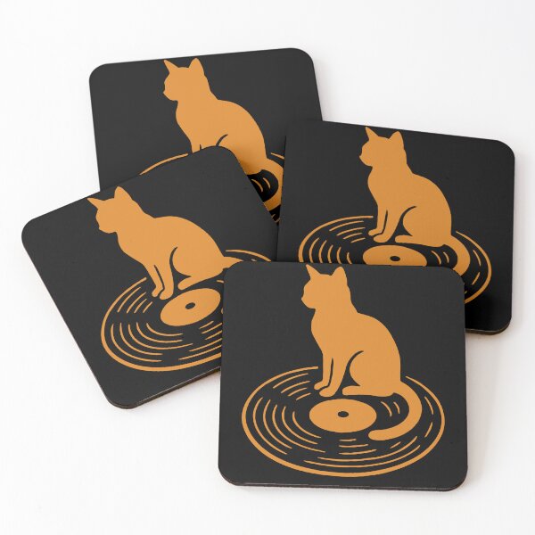Item preview, Cat On Vinyl Record Vintage Music Lovers designed and sold by LuminOrb.