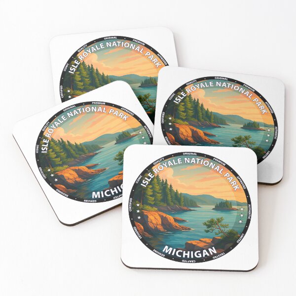 Item preview, Isle Royale National Park Michigan Travel Poster - Lake Superior Wilderness Art USA designed and sold by inkNext.