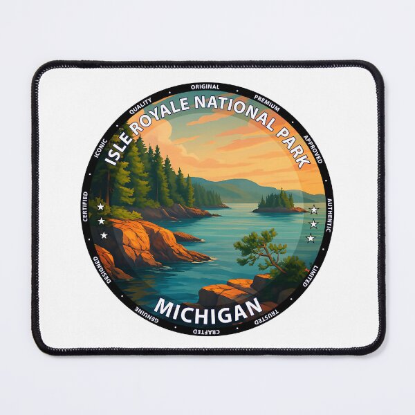 Item preview, Isle Royale National Park Michigan Travel Poster - Lake Superior Wilderness Art USA designed and sold by inkNext.