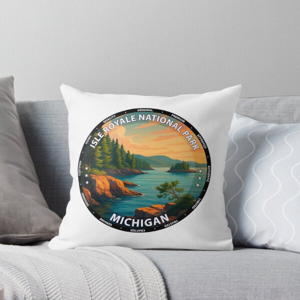 Item preview, Isle Royale National Park Michigan Travel Poster - Lake Superior Wilderness Art USA designed and sold by inkNext.