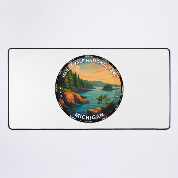 Item preview, Isle Royale National Park Michigan Travel Poster - Lake Superior Wilderness Art USA designed and sold by inkNext.