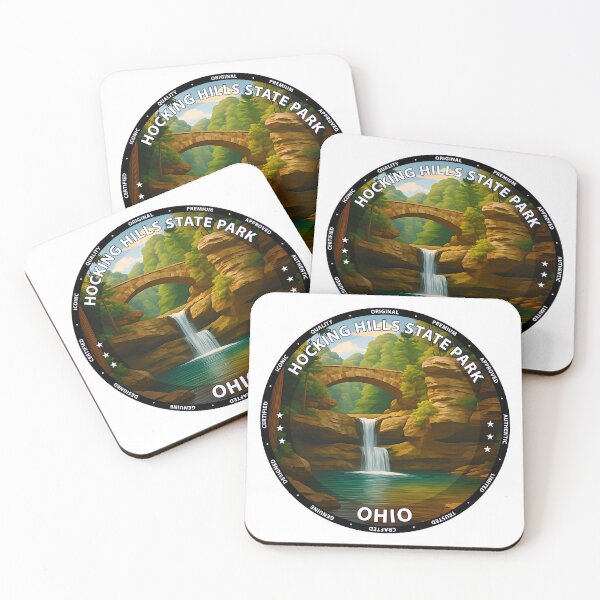 Item preview, Hocking Hills State Park Ohio Waterfalls & Forest Scenic Travel Poster USA designed and sold by inkNext.