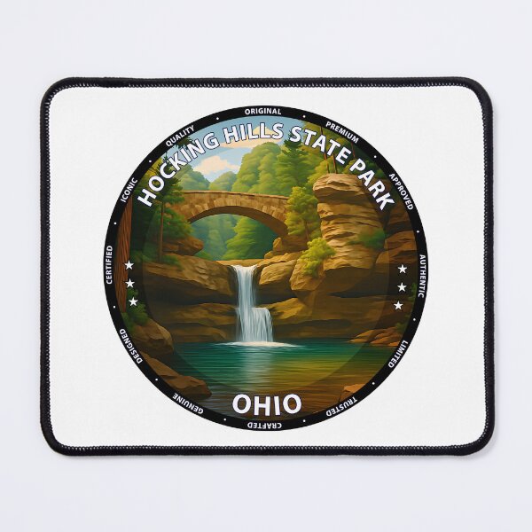 Item preview, Hocking Hills State Park Ohio Waterfalls & Forest Scenic Travel Poster USA designed and sold by inkNext.