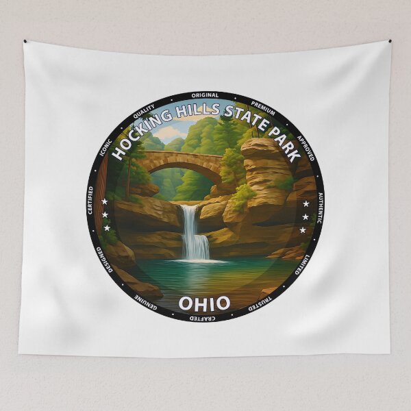 Item preview, Hocking Hills State Park Ohio Waterfalls & Forest Scenic Travel Poster USA designed and sold by inkNext.