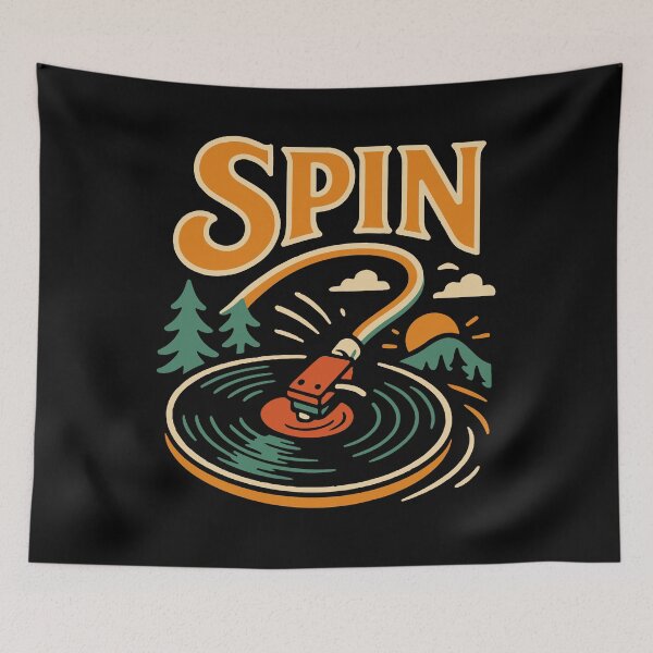 Item preview, Spin Vinyl Record Player Music Lover 70s Retro designed and sold by LuminOrb.
