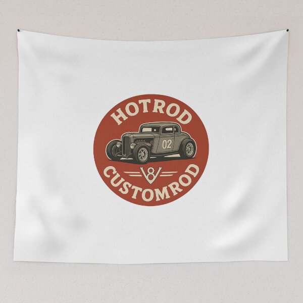 Item preview, Hot Rod Customrod V8 Classic Car – Vintage Racing Garage Retro Style designed and sold by Fleetwood1994.