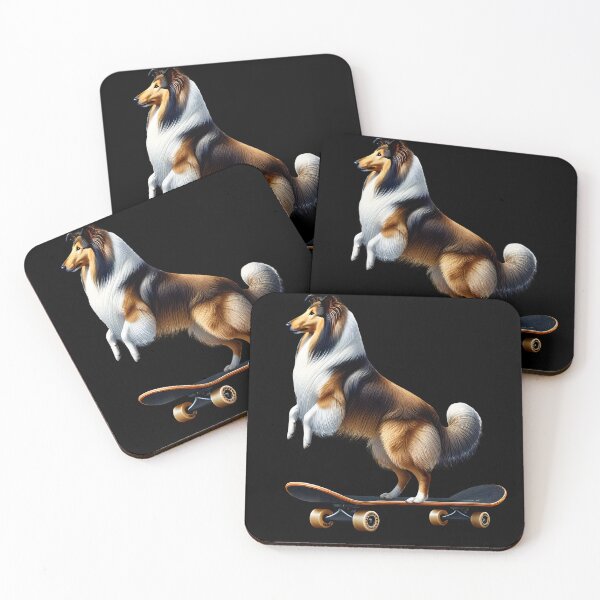 Item preview, Collie Riding a Skateboard Skateboarding Skater Fans designed and sold by Kimberley King Art  King Art.