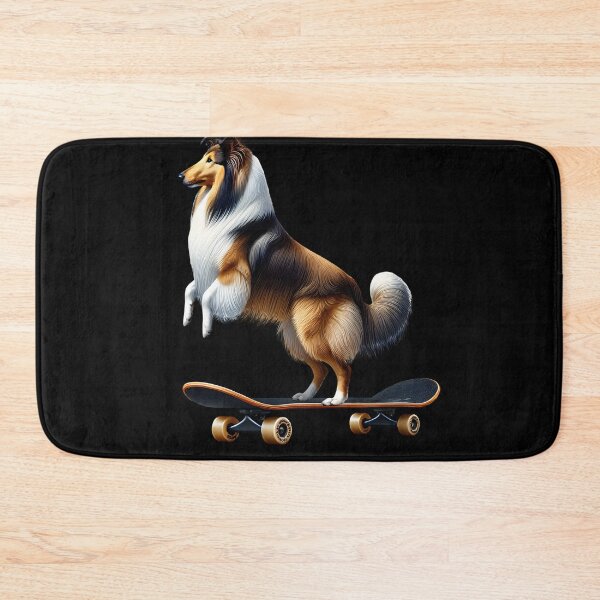 Item preview, Collie Riding a Skateboard Skateboarding Skater Fans designed and sold by Kimberley King Art  King Art.