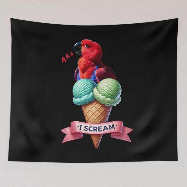 Item preview, I Scream Red Eclectus Parrot Lover Birding designed and sold by Kimberley King Art  King Art.