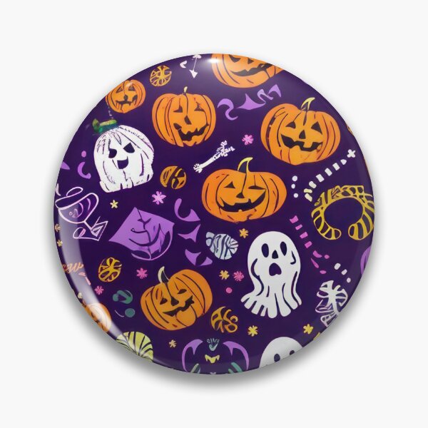 Item preview, Purple halloween autumn pumpkin skull pattern with fall leaves and bats  designed and sold by cocomelon168.