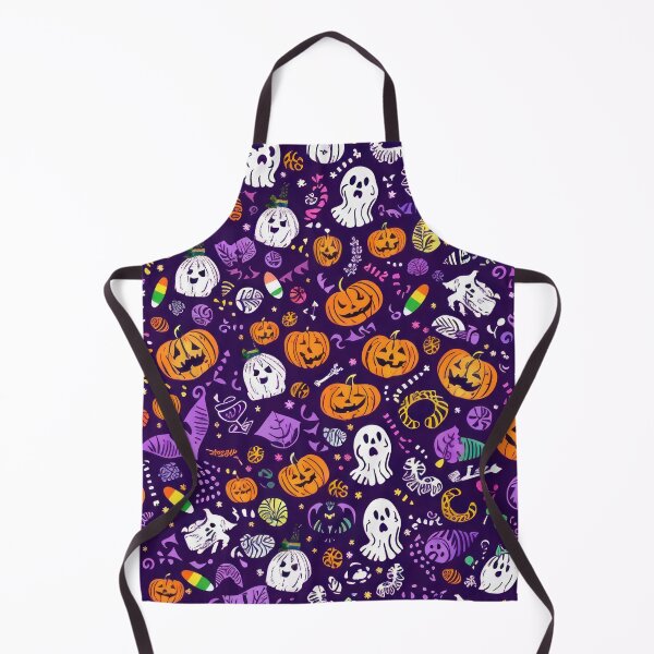 Item preview, Purple halloween autumn pumpkin skull pattern with fall leaves and bats  designed and sold by cocomelon168.