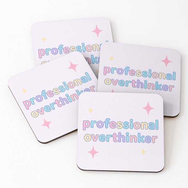 Item preview, Professional Overthinker – Pastel Bubbly Text Sparkle Design designed and sold by wwshd.