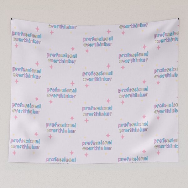 Item preview, Professional Overthinker – Pastel Bubbly Text Sparkle Design designed and sold by wwshd.