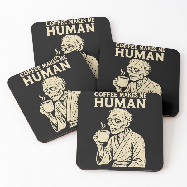 Item preview, Coffee Makes Me Human Funny Coffee Design designed and sold by LuminOrb.