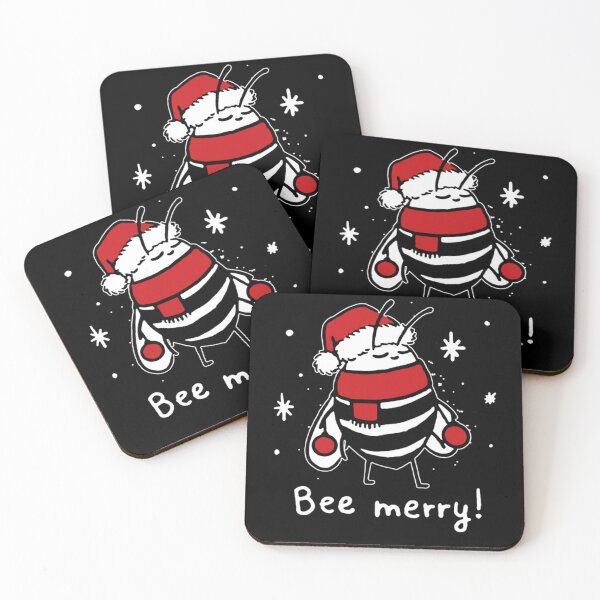 Item preview, Bee Merry Christmas - bee wears santa hat Christmas Gift designed and sold by louisshanebl.