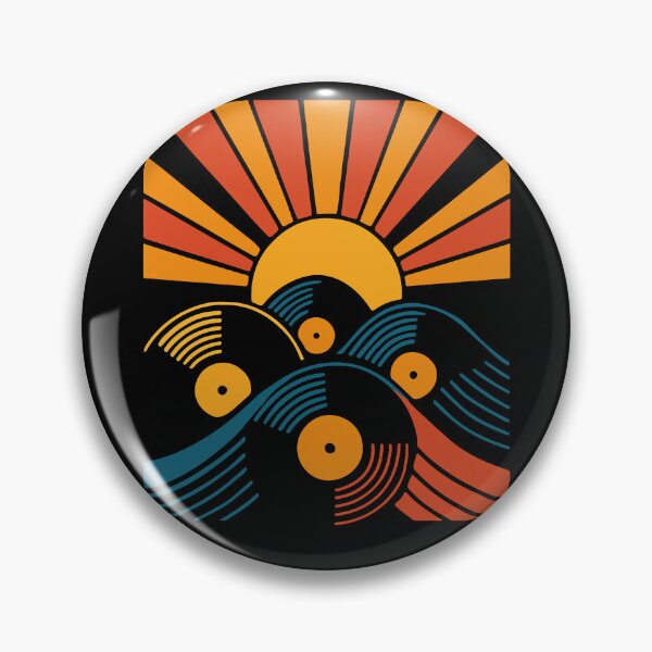 Item preview, Retro Vinyl Waves Sun Vintage Music Art designed and sold by LuminOrb.