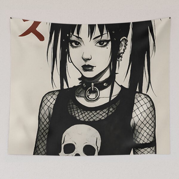 Item preview, Skull Princess – Japanese Punk Goth Illustration designed and sold by EntropyArts.