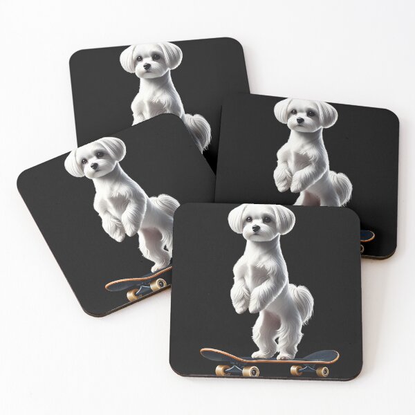 Item preview, Maltese Riding a Skateboard Skateboarding Skater Fans designed and sold by Kimberley King Art  King Art.
