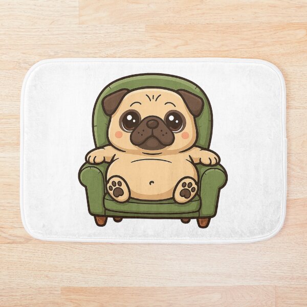 Item preview, Perro pug perezoso en un sillón designed and sold by SnapLabDesigns.