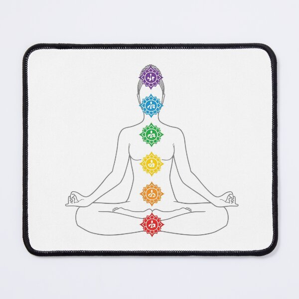 Item preview, Minimal Yoga Line Art | Chakra Alignment in Rainbow Colors designed and sold by digitallyyour.