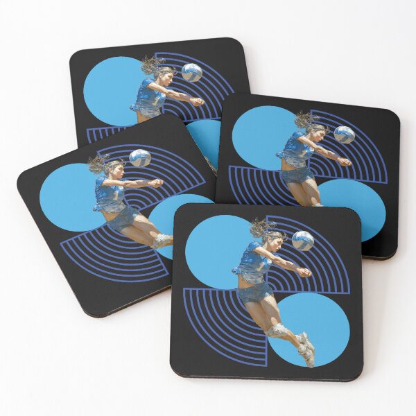 Item preview, Volleyball Dig Action Powerful Defensive Play on Modern Geometric Background designed and sold by daila70.