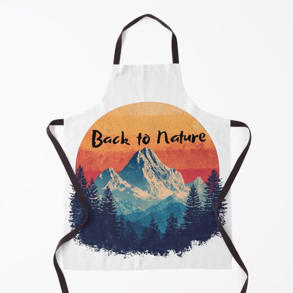Item preview, Retro Mountain Scene with Back to Nature Typography designed and sold by Inkspaced.