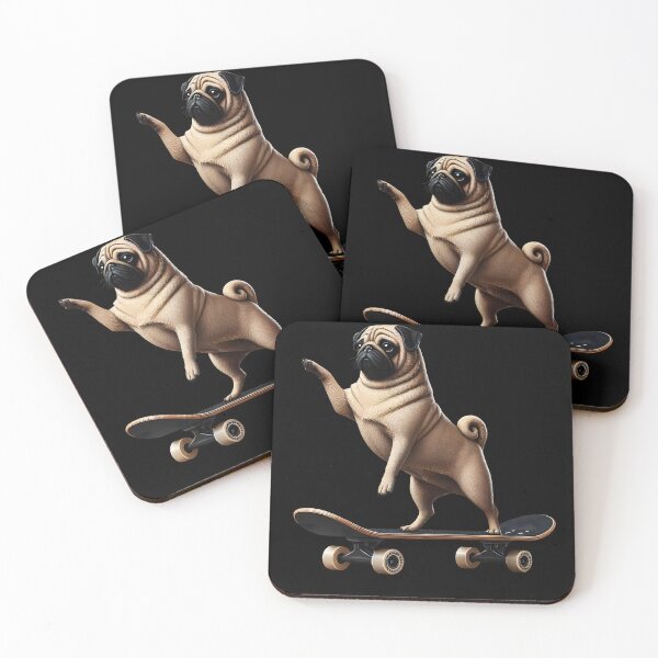 Item preview, Pug Riding a Skateboard Skateboarding Skater Fans designed and sold by Kimberley King Art  King Art.