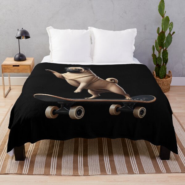 Item preview, Pug Riding a Skateboard Skateboarding Skater Fans designed and sold by Kimberley King Art  King Art.