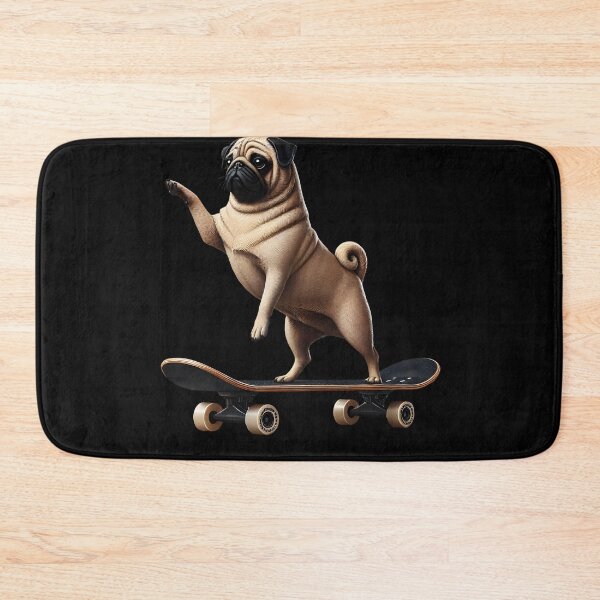 Item preview, Pug Riding a Skateboard Skateboarding Skater Fans designed and sold by Kimberley King Art  King Art.