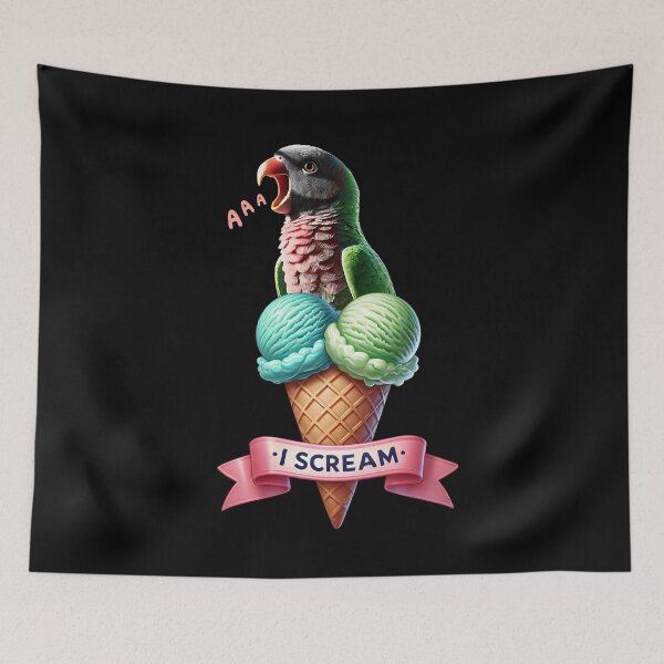 Item preview, I Scream Red-breasted Parakeet Parrot Lover Birding designed and sold by Kimberley King Art  King Art.