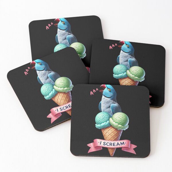 Item preview, I Scream Blue Ringneck Parakeet Parrot Lover Birding designed and sold by Kimberley King Art  King Art.