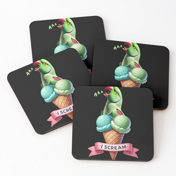 Item preview, I Scream Green Ringneck Parakeet Parrot Lover Birding designed and sold by Kimberley King Art  King Art.