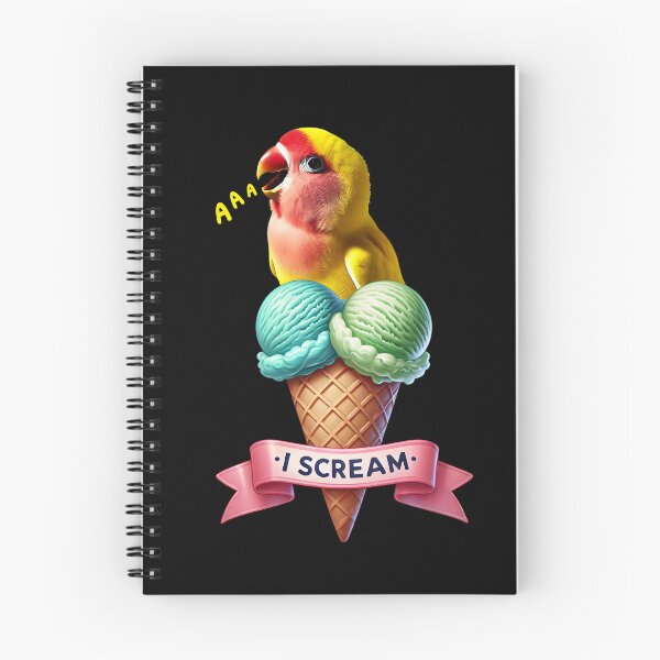 Item preview, I Scream Rosy Faced Yellow Lovebird Parrot Lover Birding designed and sold by Kimberley King Art  King Art.