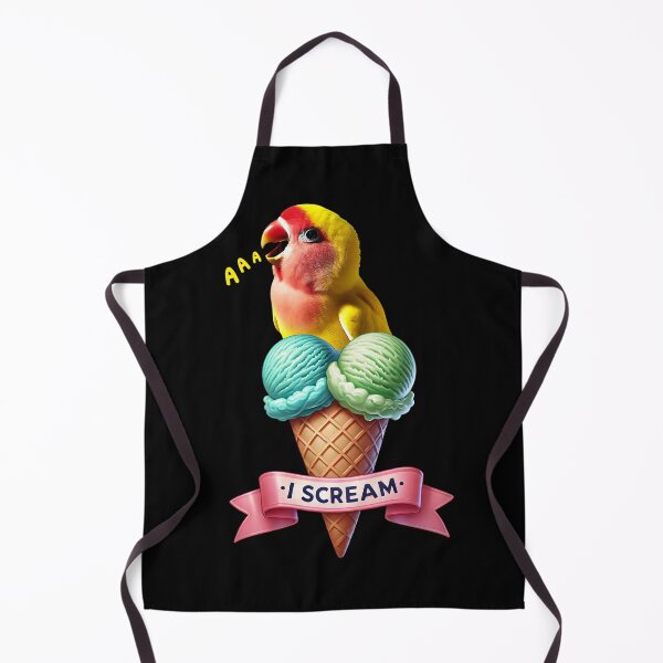 Item preview, I Scream Rosy Faced Yellow Lovebird Parrot Lover Birding designed and sold by Kimberley King Art  King Art.