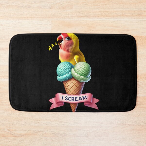 Item preview, I Scream Rosy Faced Yellow Lovebird Parrot Lover Birding designed and sold by Kimberley King Art  King Art.